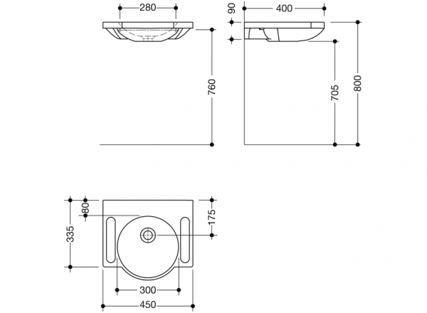 Raumsparende Waschtische - Komfort auf kleinstem Raum - 450 mm breit